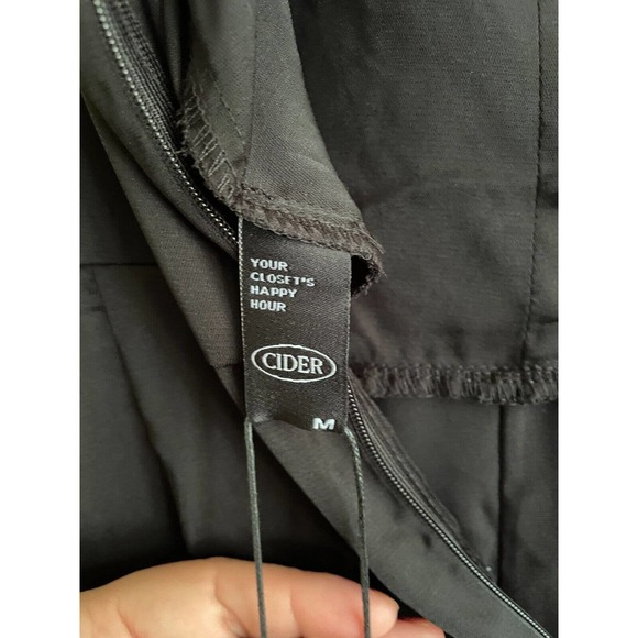 Cider Women’s Solid Black Cowl Neck Stitch Jumpsuit Medium NWT - Picture 5 of 7